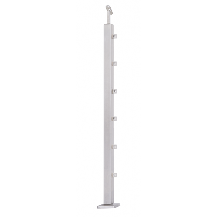 Słupek 40x40  stały, 6 mocowań rurki (SZLIF)