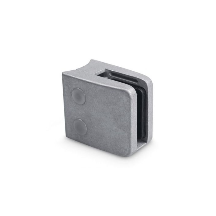Uchwyt do szkła 45x45 mm do rury Ø 42,4 mm surowy + stopka, blaszka (ZAMAK)
