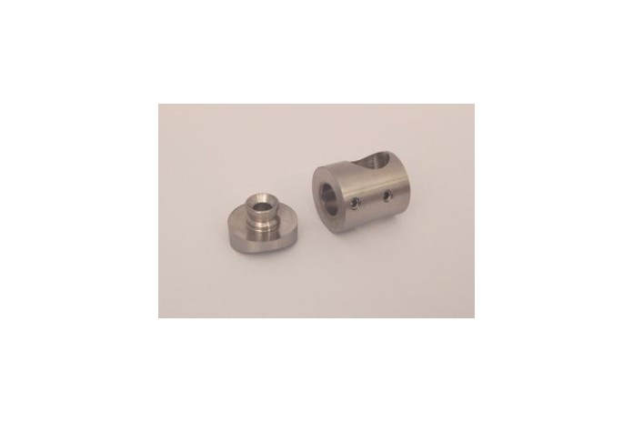 Uchwyt przelotowy rurki Ø 16 mm dla słupka Ø 50,8 mm szlif