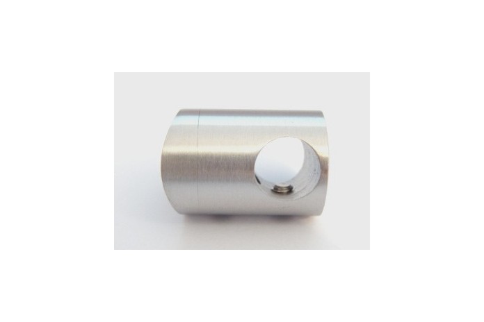 Uchwyt przelotowy rurki Ø 12 mm dla słupka Ø 48,3 mm szlif