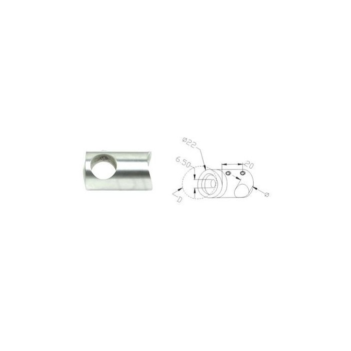 Uchwyt przelotowy rurki Ø 12 mm dla słupka Ø 42,4 mm szlif