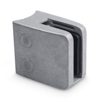 Uchwyt do szkła 52x52 mm do rury Ø 42,4 mm surowy + stopka, blaszka (ZAMAK)