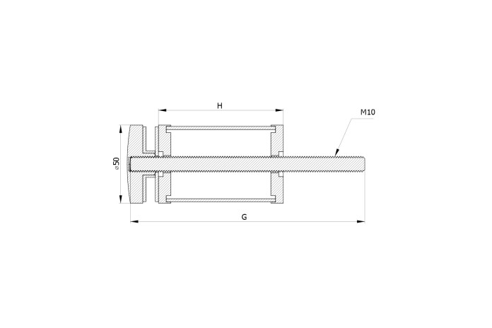 Uchwyt punktowy Ø 50/150 mm do balkonu francuskiego (STAL 304) SZLIF