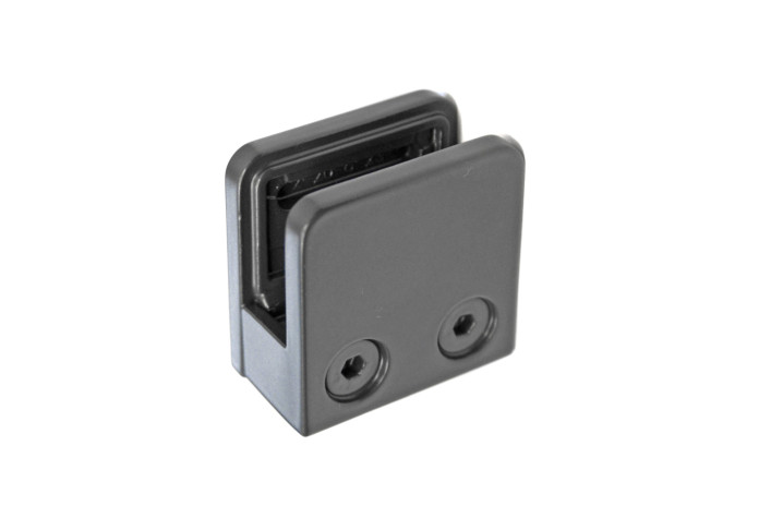 Uchwyt do szkła 45x45 mm do pow. płaskiej (ZAMAK) RAL 7016