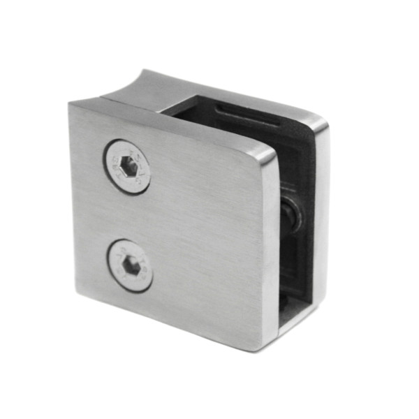 Uchwyt do szkła 45x45 mm do rury Ø 48,3 mm szlif + stopka, blaszka (STAL 304)