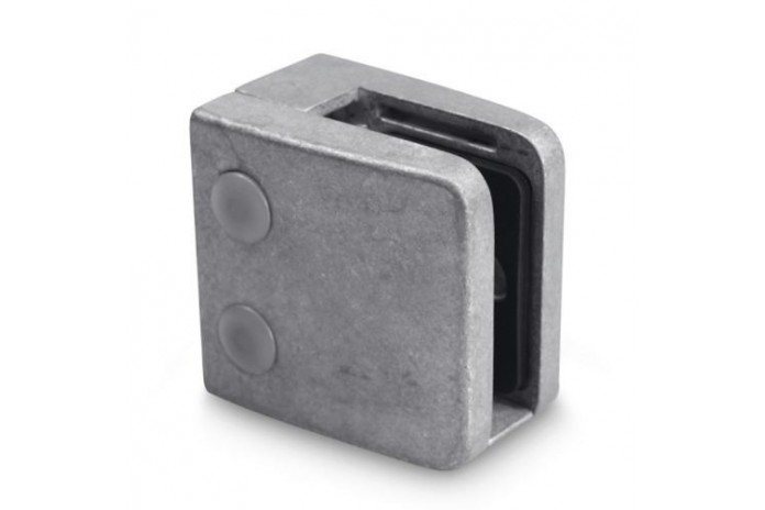 Uchwyt do szkła 52x52 mm do pow. płaskiej + stopka, blaszka (ZAMAK) surowy