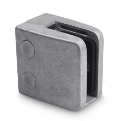 Uchwyt do szkła 52x52 mm do pow. płaskiej + stopka, blaszka (ZAMAK) surowy