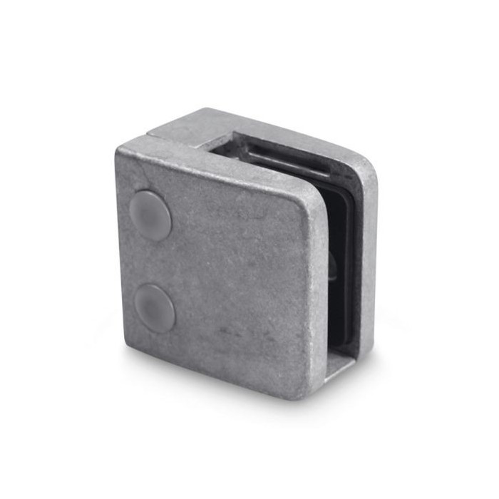 Uchwyt do szkła 52x52 mm do pow. płaskiej + stopka, blaszka (ZAMAK) surowy