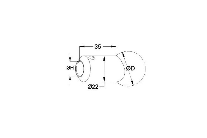 Uchwyt czołowy rurki/pręta Ø 12 mm dla słupka Ø 42,4 mm