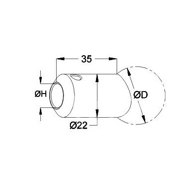 Uchwyt czołowy rurki/pręta Ø 12 mm dla słupka Ø 42,4 mm