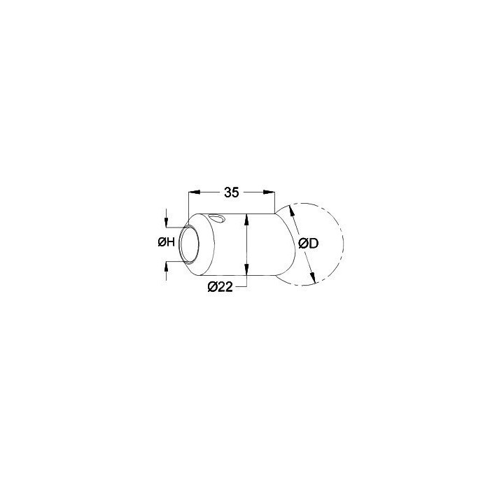 Uchwyt czołowy rurki/pręta Ø 12 mm dla słupka Ø 42,4 mm