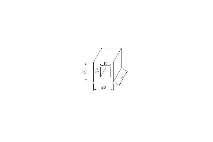 Uchwyt przelotowy profilu 10x10 mm do pow. płaskiej
