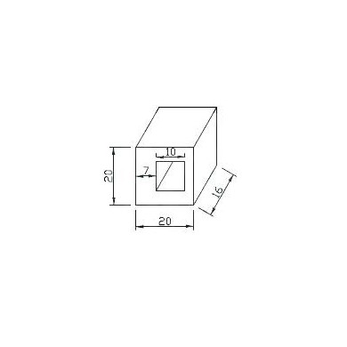 Uchwyt przelotowy profilu 10x10 mm do pow. płaskiej