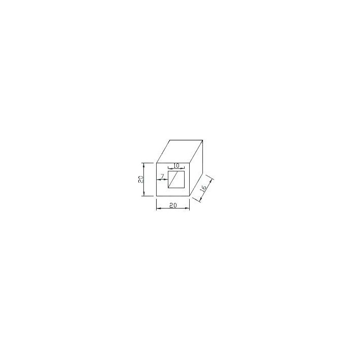 Uchwyt przelotowy profilu 10x10 mm do pow. płaskiej