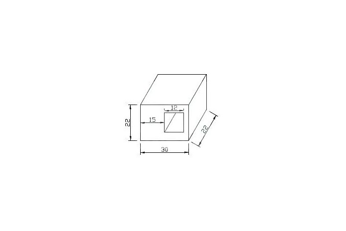 Uchwyt przelotowy profilu 12x12 mm do pow. płaskiej