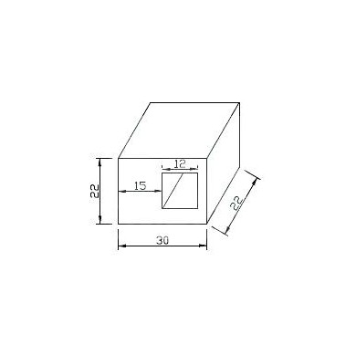 Uchwyt przelotowy profilu 12x12 mm do pow. płaskiej
