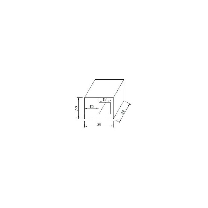 Uchwyt przelotowy profilu 12x12 mm do pow. płaskiej