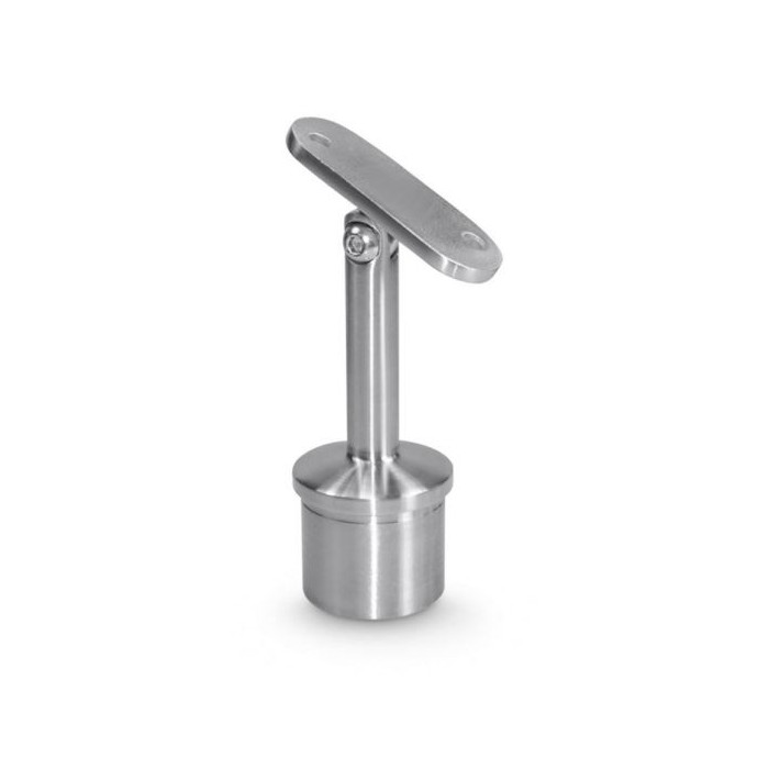 Podpora poręczy płaskiej wklejana w słupek Ø 42,4 mm regulowana szlif (STAL 304)