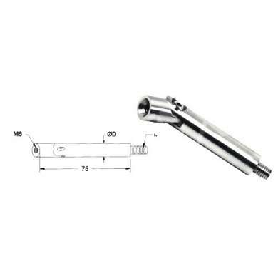 Podpora poręczy płaskiej pręt Ø 12x75 mm regulowana poler