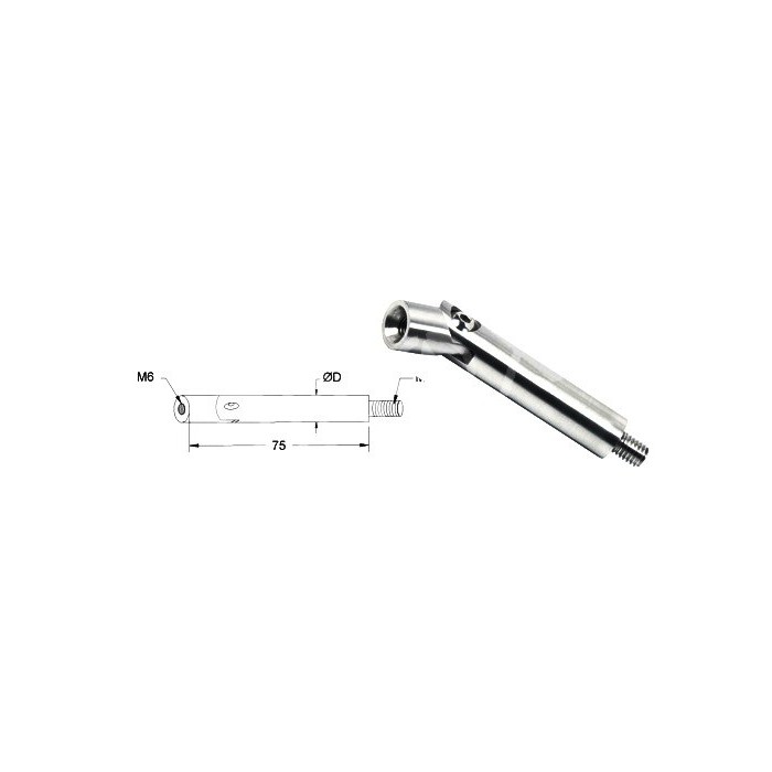 Podpora poręczy Ø 42,4 mm pręt Ø 12x75 mm regulowana poler
