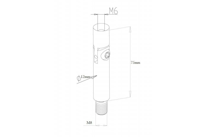 Podpora poręczy/pręt Ø 12x75 mm gwint M6/M8 regulowana szlif