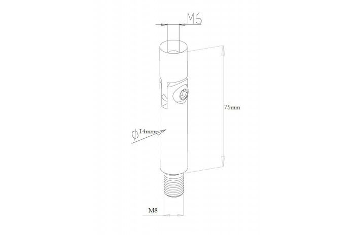 Podpora poręczy/pręt Ø 14x75mm gwint M6/M8 regulowana szlif