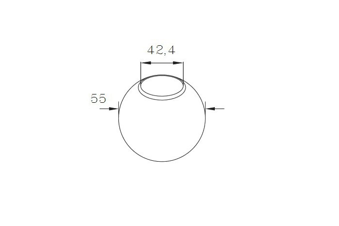 Kula, zaślepka wklejana na rurę Ø 42,4 mm poler
