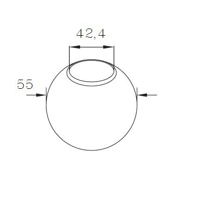 Kula, zaślepka wklejana na rurę Ø 42,4 mm poler