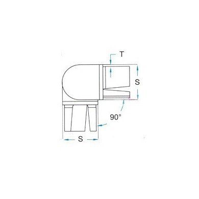 Kolano  regulowane, przegubowe wklejane w profil 40x40x2 mm szlif