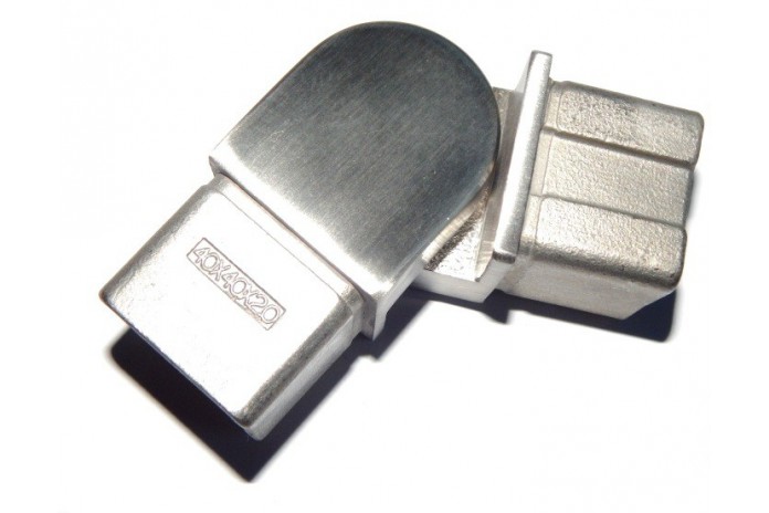 Kolano  regulowane, przegubowe wklejane w profil 40x40x2 mm szlif