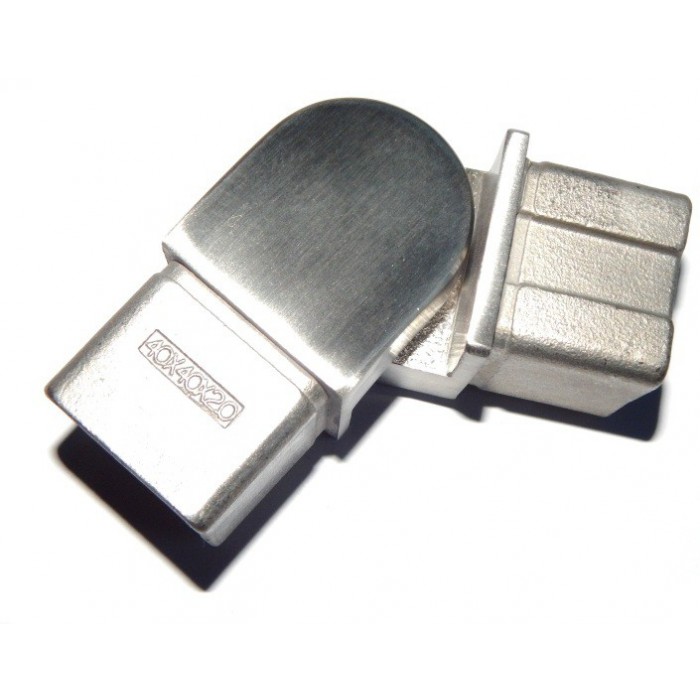 Kolano  regulowane, przegubowe wklejane w profil 40x40x2 mm szlif