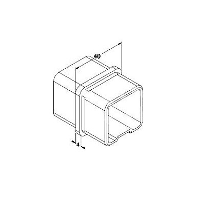Łącznik profilu 40x40x2 mm szlif