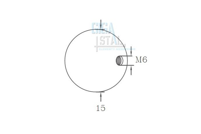 Kula Ø 15 mm z gwintem M6 szlif