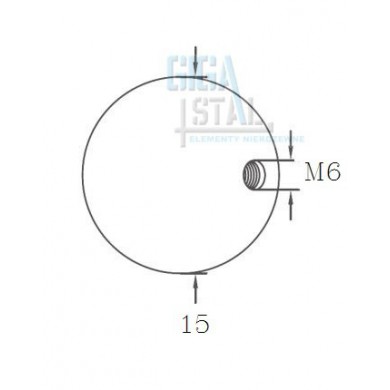 Kula Ø 15 mm z gwintem M6 szlif