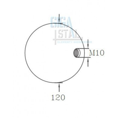 Kula Ø 120 mm z gwintem M10 szlif