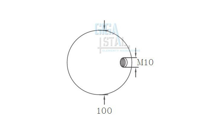 Kula Ø 100 mm z gwintem M10 poler
