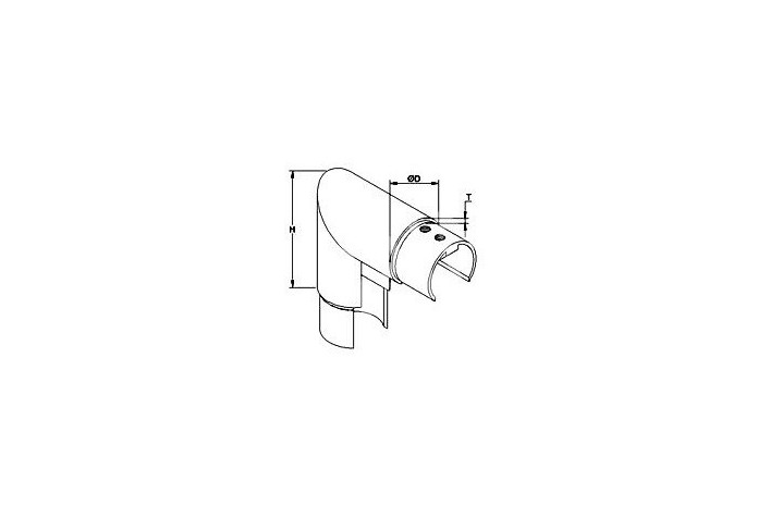 Kolano pionowe 90º dla pochwytu nakładanego Ø 42,4x1,5 mm szlif