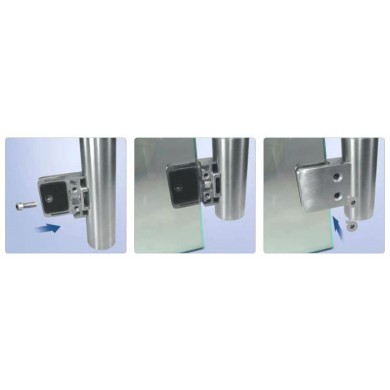 Uchwyt do szkła 45x45 mm do rury Ø 50,8 mm (ZAMAK) surowy
