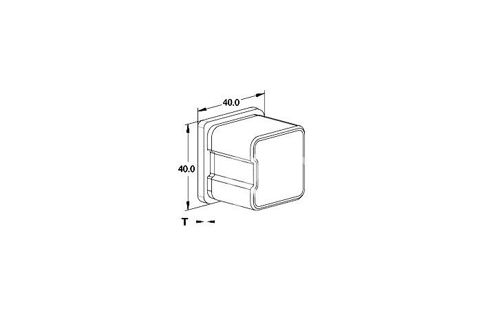 Zaślepka wklejana w profil 40x40x2 mm szlif