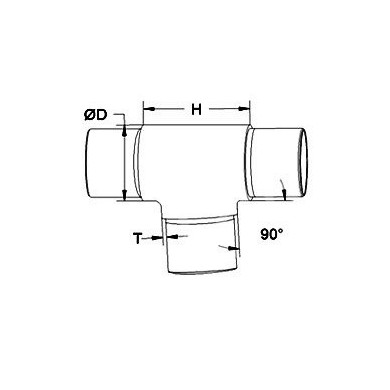 Kolano trójnik T wklejane w rurę Ø 42,4x2 mm szlif
