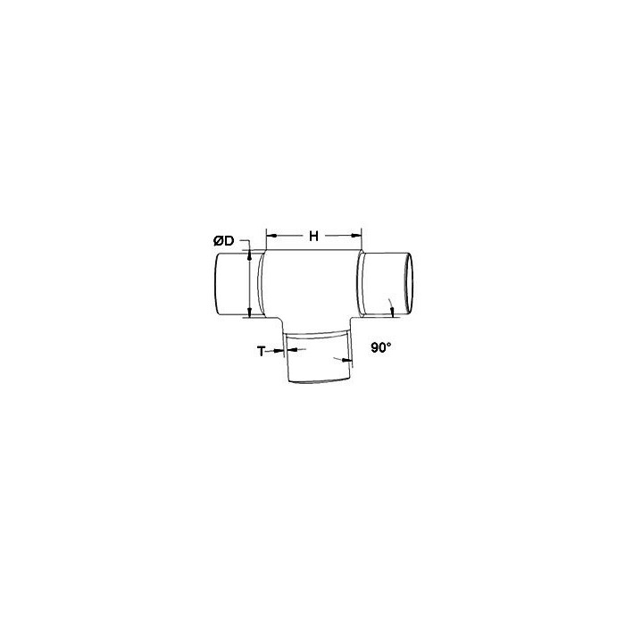 Kolano trójnik T wklejane w rurę Ø 42,4x2 mm szlif