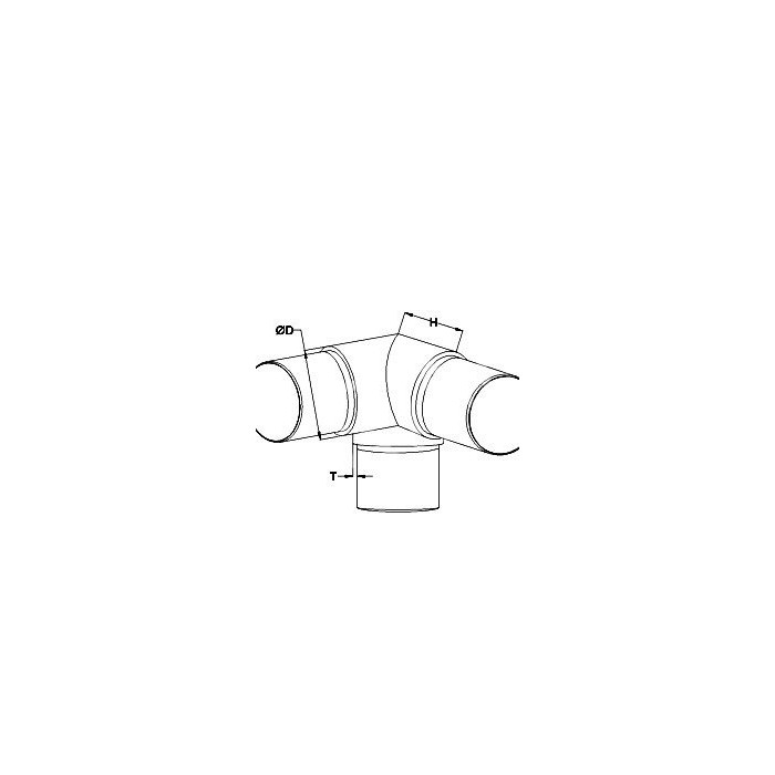 Kolano trójnik narożny wklejane w rurę Ø 42,4x2 mm szlif
