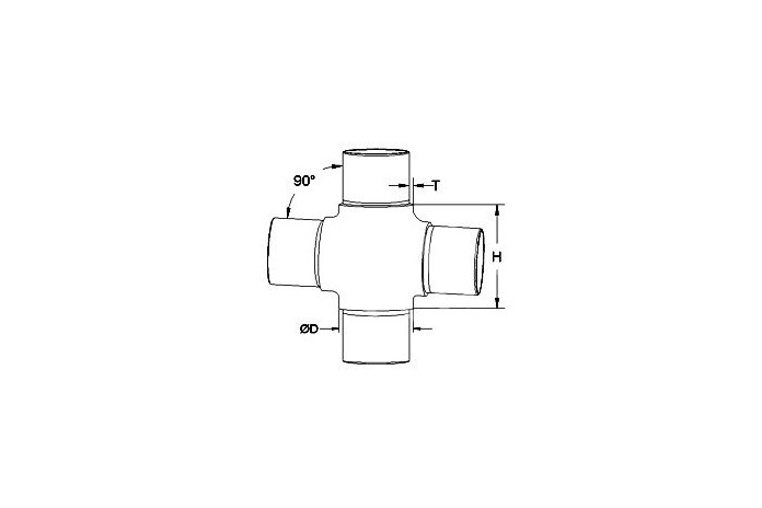 Kolano czwórnik wklejane w rurę Ø 42,4x2 mm szlif