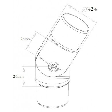 Kolano przegubowe wklejane w rurę Ø 42,4x2 mm poler