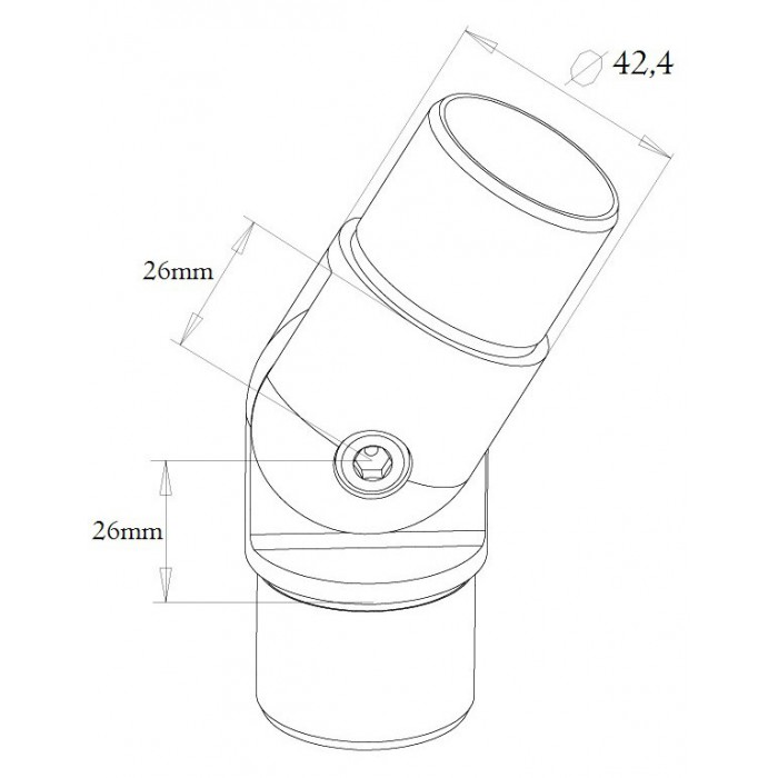 Kolano przegubowe wklejane w rurę Ø 42,4x2 mm poler