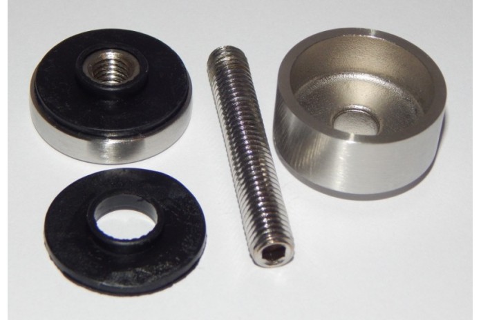 Uchwyt punktowy Ø 30/15 mm do pow. płaskiej stal 316 szlif