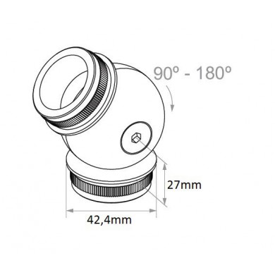 Kolano przegubowe kulowe wbijane w rurę Ø 42,4x2 mm szlif