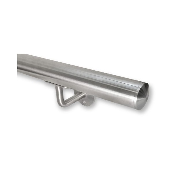 Poręcz dębowa 42,4 mm długość 750 mm + stal szlifowana