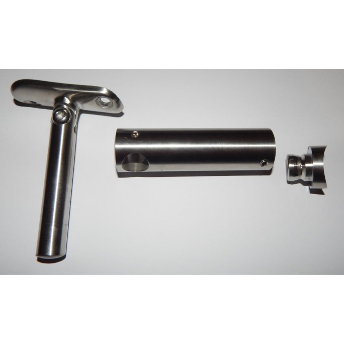 Mocowanie poręczy  płaskiej do boku słupka 42,4 mm szlif